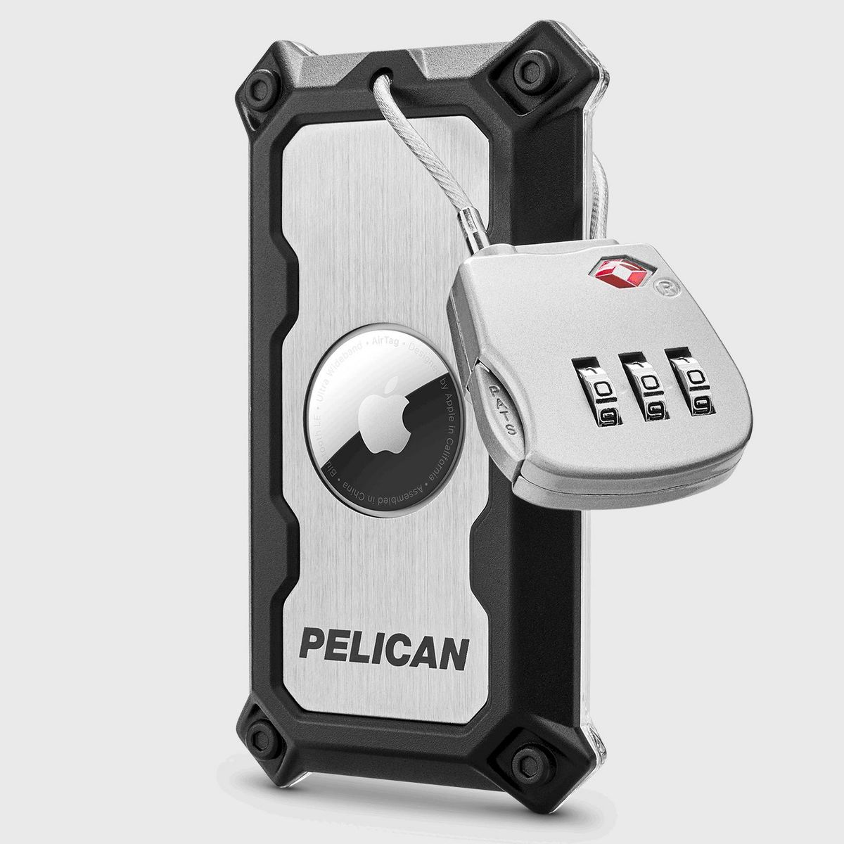 Pelican Tracker AirTag Luggage Lock - Brushed Titanium - thumbnail 3