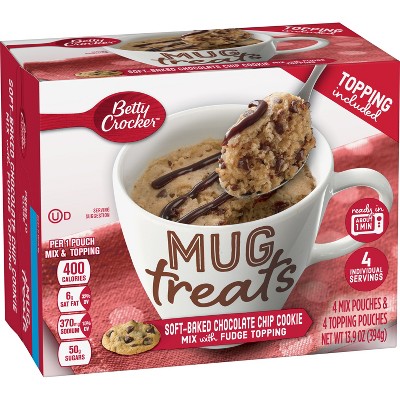 Betty Crocker Mug Treats Soft-Baked Chocolate Chip Cookie - 4ct/13.9oz