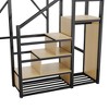 Sapphtopaz Loft Bed with Stairs & Storage Shelves Metal Queen Loft Bed with Guardrails & Wardrobe for Kids,Teen Bed Frame for Bedroom - 2 of 4