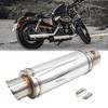 Unique Bargains Stainless Steel Motorcycle Slip Exhaust Pipe Muffler 2" Dia Silver Tone 1 Pc - 2 of 4