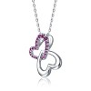 Guili Sterling Silver, Gold, or Rose Gold Double Heart Butterfly Pendant Necklace with Cubic Zirconia – A Meaningful & Elegant Gift for Women & Girls - 2 of 3