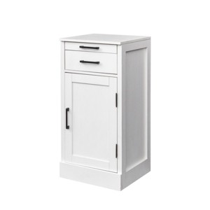TopComfy Decorative Storage Cabinets White color modular wine bar cabinet Buffet Cabinet with Hutch for Dining Room, White, 17.8"*15.95"*35.43" - 1 of 4