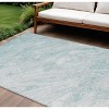 Aquamarine Aqua And Ivory Abstract Washable Indoor Outdoor Area Rug - 2 of 4