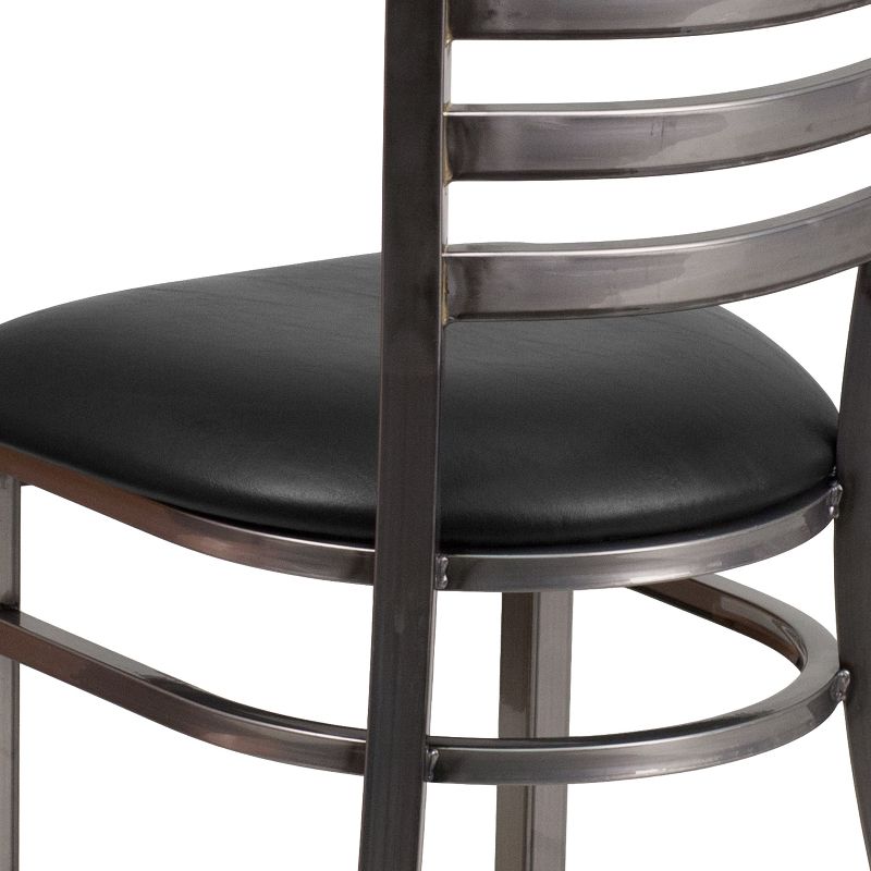 Emma and Oliver Clear Coated Ladder Back Metal Restaurant Dining Chair, 5 of 11