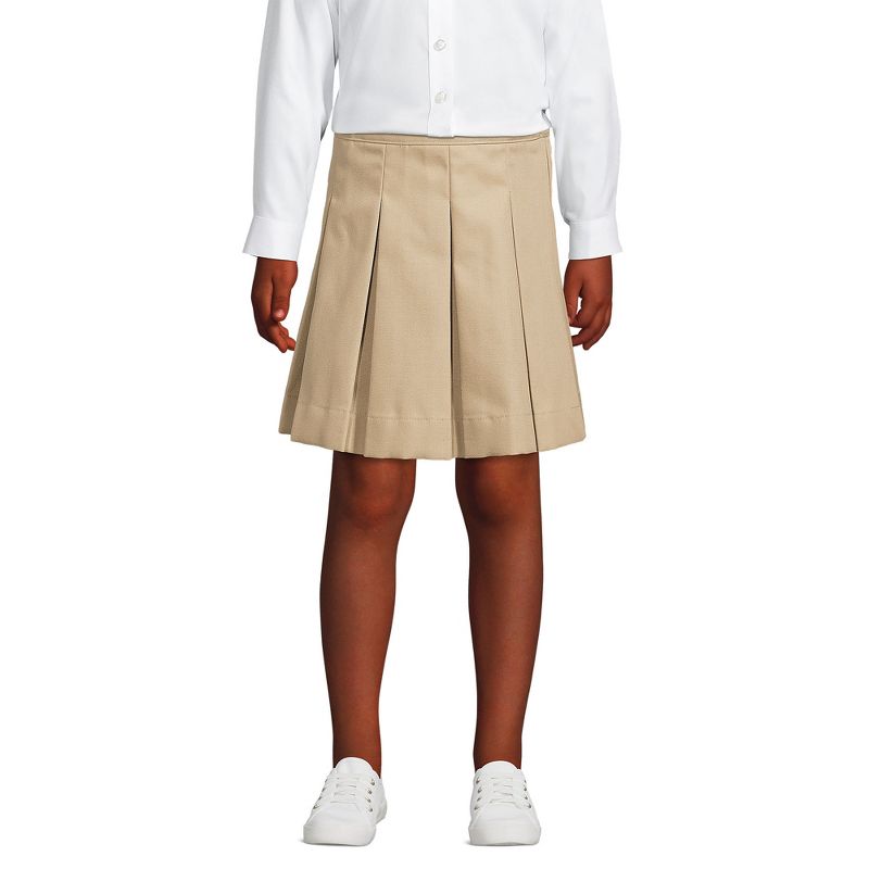 Lands' End Lands' End School Uniform Kids Poly-Cotton Box Pleat Skirt Top of Knee, 3 of 6
