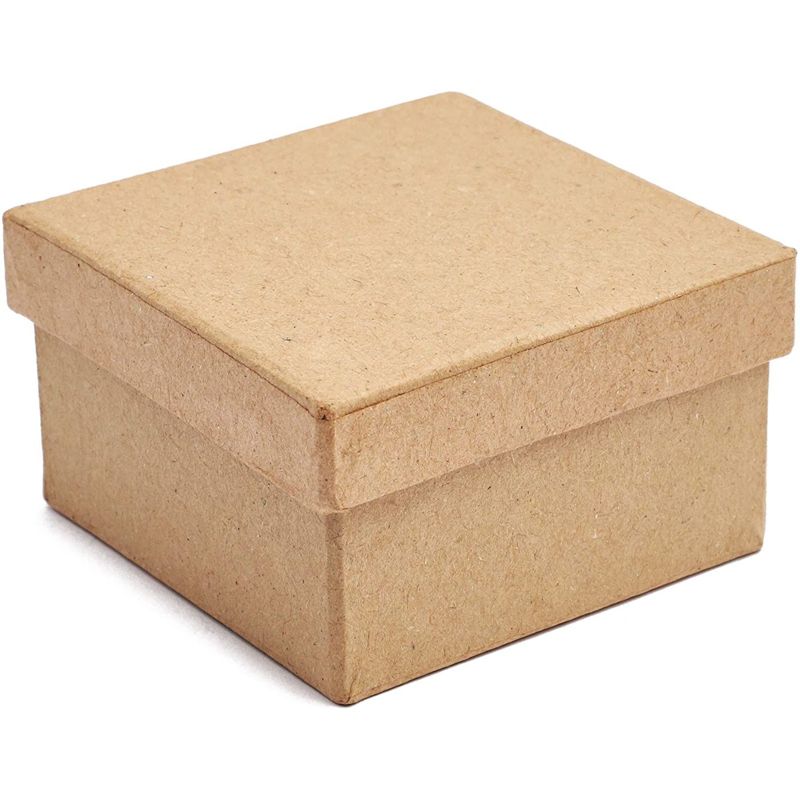 6 Packs Mini Paper Mache Gift Boxes with Lids Thick Paper Board for Storage DIY Crafts Party Favors Birthday Wedding, Kraft Color, 4 of 7