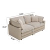 Loveseat/3-seat Sectional Sofa Features a Deep Seat 4 Pillows Corduroy Serpentine Springs Solid Wood Frame Removable Footstool for Living Rooms - 3 of 4