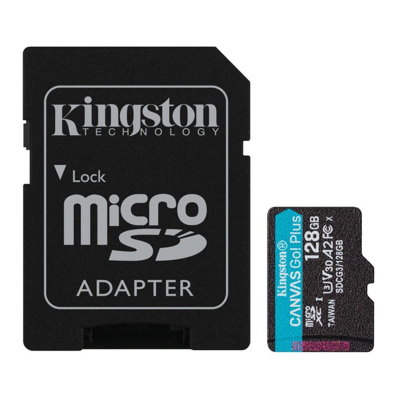 Kingston 128GB MicroSDXC Canvas Go Plus Memory Card, 1 of 4