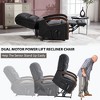 PAGED Power Lift Recliner Chair, Heating Massage Chair with Wood Armrests and Side Pocket, Chenille Accent Chair for Bedroom, Living Room - 4 of 4