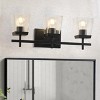 Modern 3&4-Light Black Vanity Light, Clear Glass Shade Bathroom Wall Sconce for Mirror, Powder Room, or Bedroom - 2 of 4