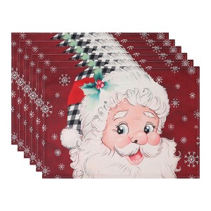 REGALWOVEN Placemats Set of 6 Linen Placemats, Washable Kitchen Table Mat, Seasonal Holiday Christmas Place Mats for Party - 1 of 4