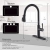 Gulches Touch-On Kitchen Faucet with Pull Down Sprayer Single Handle Brass Touch Activated Kitchen Sink Faucet with 2-Way Pull Out Sprayer, Black - 4 of 4