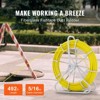 VEVOR Fish Tape Fiberglass, 492 ft, 5/16 in, Duct Rodder Fishtape Wire Puller, Cable Running Rod with Steel Reel Stand, 3 Pulling Heads, Fishing Tools - 3 of 4