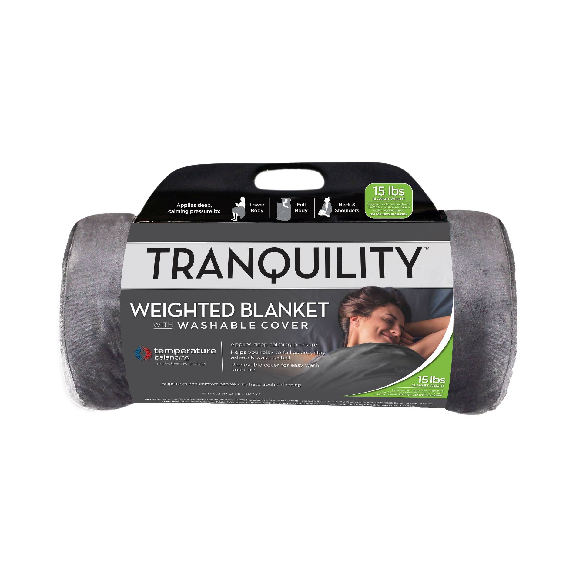 48"x72" Temperature Balancing Weighted Blanket Gray - Tranquility