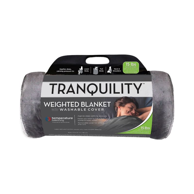 48"x72" Temperature Balancing Weighted Blanket Gray - Tranquility, 1 of 6