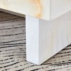 GlasFlength Rectangle Modern Coffee Tables, Center Table with Sleek Minimalist Design for Living Room Decor, White,31.4”*31.4”*12" - 2 of 4