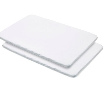BreathableBaby All-in-One Fitted Sheet & Waterproof Cover, For 39" x 27" Play Yard Mattress (2-Pack), White