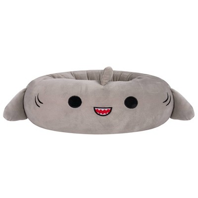 Gordon Shark Gray Plush Pet Bolster Bed, Medium