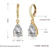 14K Gold Plated CZ Teardrop Earrings – Elegant Hypoallergenic Wedding Jewelry Gift for Women - 3 of 4