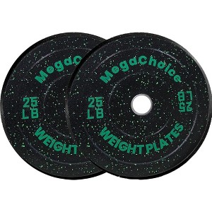 Crumb Rubber Bumper Plates Set (10-45 lbs), 2-inch Weight Plates - Color Coded, Shock Absorbing for Home Gym & Weightlifting - 1 of 4