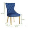 NicBex Set of 2 Dining Chair with Tufted Button Backrest Modern Velvet Fabric Accent Chair with Wood Legs for Kitchen,Living Room - 3 of 4