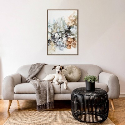 Cosmos I 23" x 33" Bronze Framed Abstract Canvas Wall Art