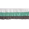 Bacati - 3 Layer Ruffled Crib/Toddler Bed Skirt - White/Mint/Gray - 3 of 4