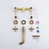 Munora Wall Mounted Bathroom Sink Faucet, Archaize Finish with 360° Swivel Spout and Cross Handles - 2 of 4