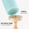 Light Turquoise Pillar Candles 3x8 Inch ¨C Set of 2 Unscented Dripless Large Candles, Rustic Look for Weddings, Events, Home Decor - 2 of 4