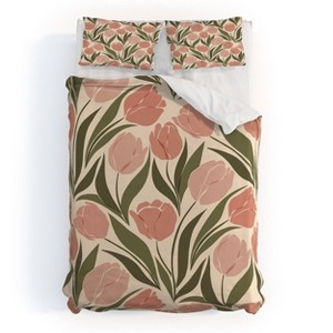 Deny Designs 3pc Full/Queen Cuss Yeah Pink Tulip Field Duvet and Sham Set - 1 of 4
