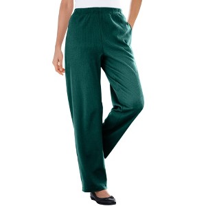 Woman Within Petite 7-Day Knit Ribbed Straight Leg Pant - 1 of 4