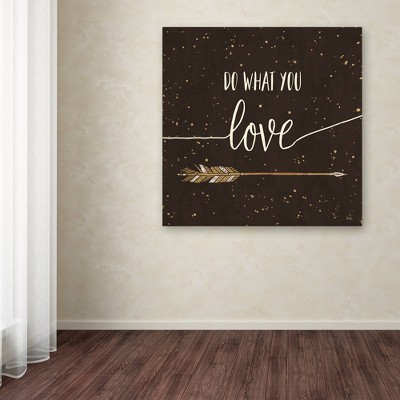 Do What You Love Quote on Dark Brown Canvas