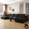 MAYEERTY 135" Large Modular Sofa Black - 135" 6-Seat, Corduroy, Sofa Bed, No Assembly, for Apartment/Living Room - 2 of 4