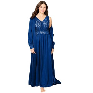 Amoureuse Plus Size Peignoir 2-Piece Tricot Lounger - 1 of 4