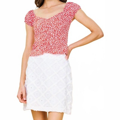 Women's Ariel Sweetheart Floral Top - SKIES ARE BLUE