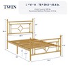 Allewie Metal Platform Bed Frame with Victorian Vintage Headboard and Footboard/Mattress Foundation/Under Bed Storage/No Box Spring Needed/Noise-Free/Easy Assembly - 2 of 4