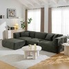 4-Seater Sofa with Detachable Footstool, Sofa for Living Rooms, Double-Needle Cut Fabric Sofa with Sponge Cushions-Coolbibila - 3 of 4