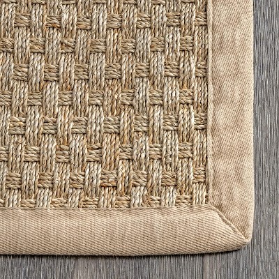 Easy Care Beige Seagrass 8' x 10' Rectangular Area Rug