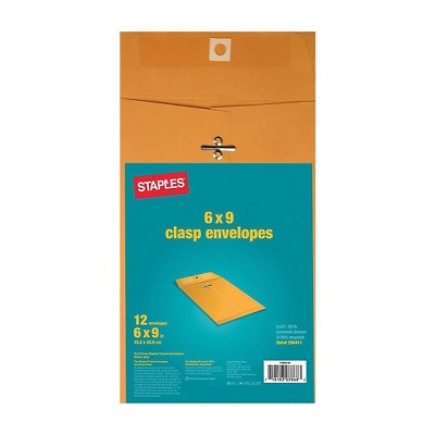 Staples Kraft Clasp Envelopes Brown 12/Pack (594411/19003)