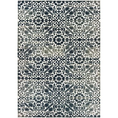 Oriental Weavers Bowen 5506E Navy/ Ivory Indoor Area Rug - 3'10" x 5'5"