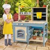 Costzon 2-in-1 Mud Kitchen, Fir Wood Outdoor Play Kitchen & Grocery Store with Sink, Water Box, Faucet, Stoves, Storage Bag & Baskets, Ages 3+ - 4 of 4