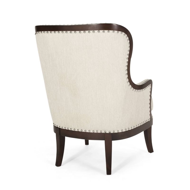 Mantua Contemporary Fabric Upholstered Accent Chair with Nailhead Trim - Christopher Knight Home, 4 of 11