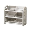 FONTOI Kids Toy Storage Organizer with 6 Bins, Multi-functional Storage Cabinet with Shelf&Bins for Playroom, Bedroom, Grey, 11.81"*27.56"*30.31" - 2 of 4