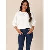 Seta T Women's Casual 3/4 Sleeve Elastic Cuff Dolman Crew Neck Blouse - 2 of 4