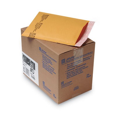 Sealed Air Jiffylite Self-Seal Bubble Mailer, #0, Barrier Bubble Air Cell Cushion, Self-Adhesive Closure, 6 x 10, Brown Kraft, 25/CT