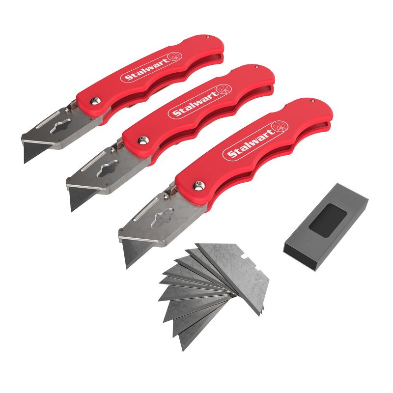 Fleming Supply Folding Retractable Utility Knifes/Box Cutters - Set of 3, 1 of 8