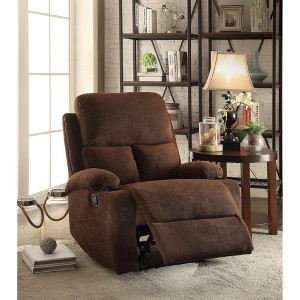 Linen Recliner with Cup Holder, Pillow Top Arms and Memory Foam Seating - 1 of 4