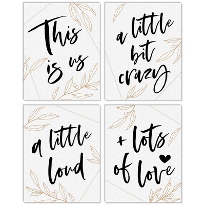 Big Dot of Happiness This is Us - Unframed Family and Living Room Linen Paper Wall Art - Set of 4 - Artisms - 11 x 14 inches