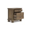 Signature Design by Ashley Glarrison Two Drawer Night Stand - Brown with Aged Pewter Hardware - 2 of 4