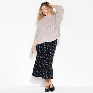 Women's Midi Printed A-Line Skirt - Wild Fable™ - 1 of 3